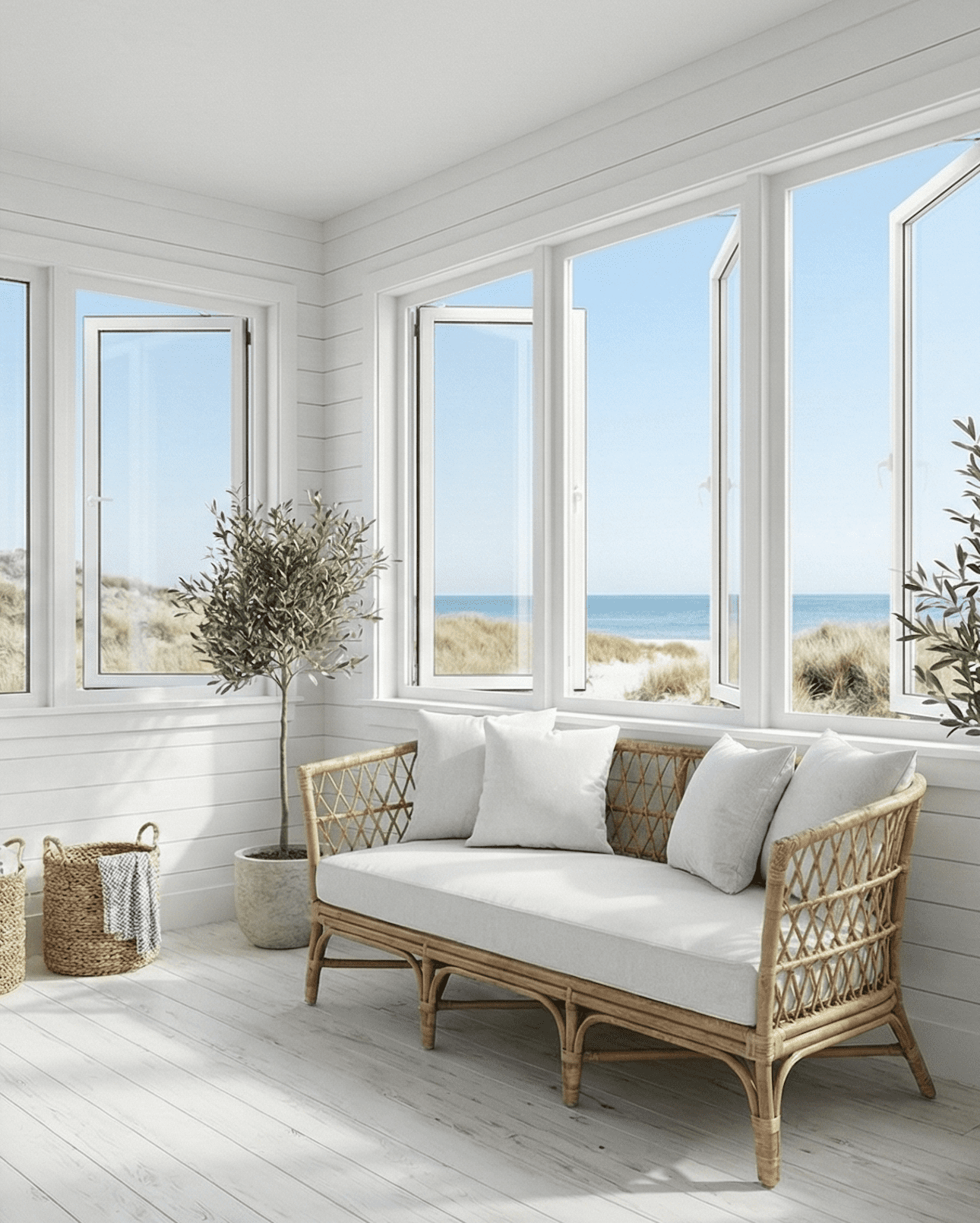 Casement window open for ventilation