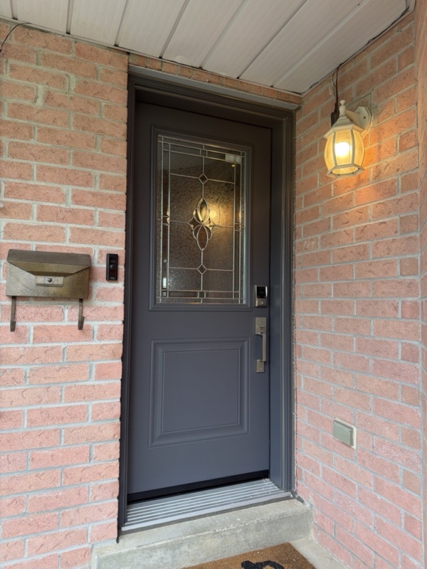 Entry door installation in Mississauga, Ontario by Optima Windows and Doors, photo from Sal Schillaci's 5-star Google review