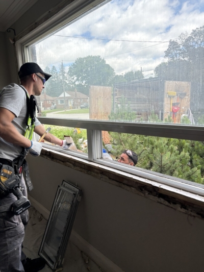 Brick to brick window replacement, white frames in Toronto, Ontario by Optima Windows and Doors (photo 3), photo from Salem Saikali's 5-star Google review