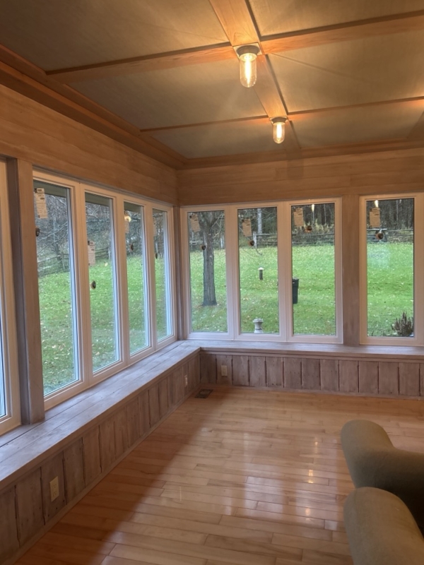 Retrofit window replacement, white frames in Kimberley, Ontario by Optima Windows and Doors, photo from Tracey Christie's 5-star Google review